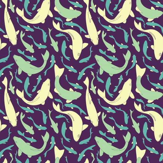 Fishes Seamless Pattern Wall Decal Design 1