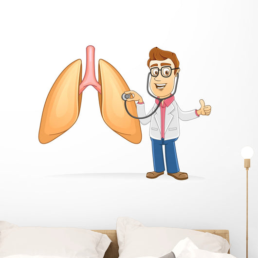 Doctor check lung using a stethoscope 