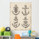 Hand Drawn Anchor Set Wall Mural