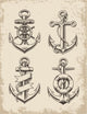 Hand Drawn Anchor Set Wall Mural
