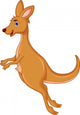 Kangaroo Cartoon Jumping Wall Decal