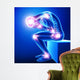 Anatomy of male brain pain with all joints pain in blue 