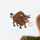bull farm animal cartoon illustration Wall Decal