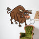 bull farm animal cartoon illustration Wall Decal