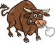 bull farm animal cartoon illustration Wall Decal