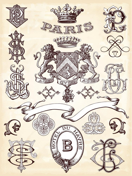 Vintage Ornaments Wall Mural