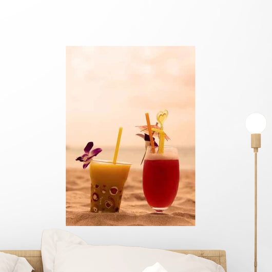 Cocktail Couple Sunset Wall Decal