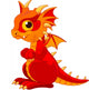 Red Baby Dragon Wall Decal