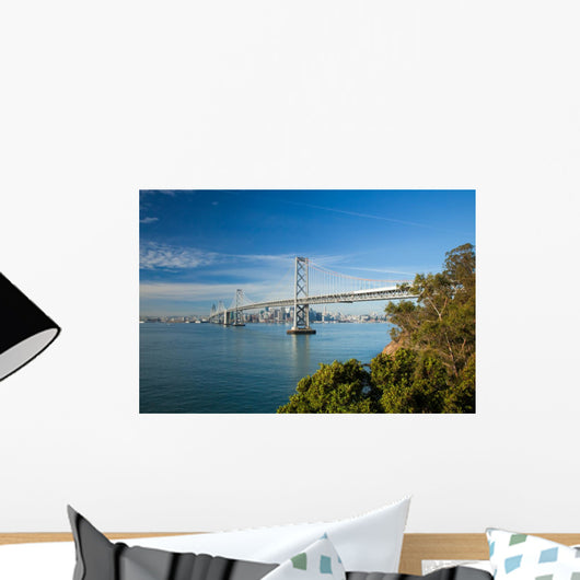 San Francisco City Panorama and Bay Bridge Wall Mural