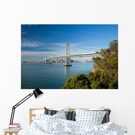 San Francisco City Panorama and Bay Bridge Wall Mural