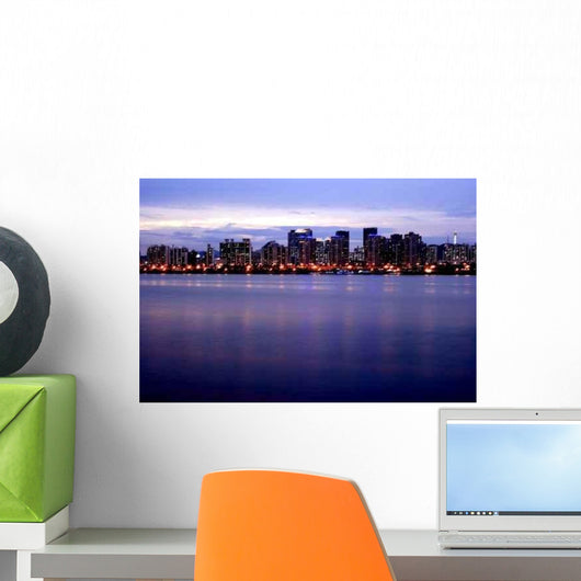 Seoul Skyline Reflection Han Wall Decal