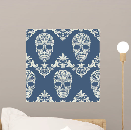 Skull Swirl Decorative Pattern Wall Decal