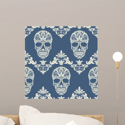 Skull Swirl Decorative Pattern Wall Decal