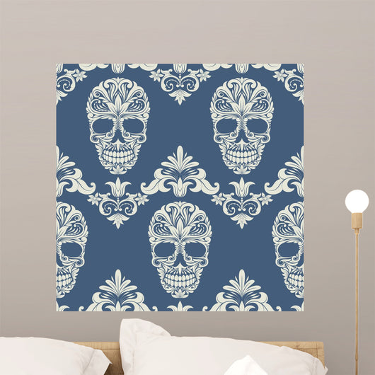 Skull Swirl Decorative Pattern Wall Decal