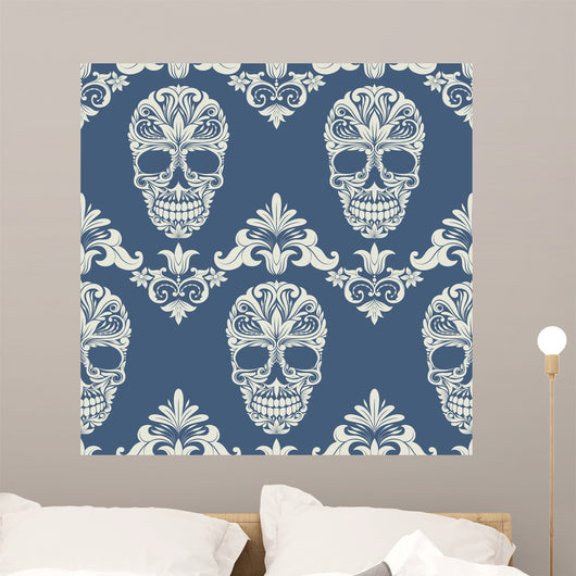 Skull Swirl Decorative Pattern Wall Decal