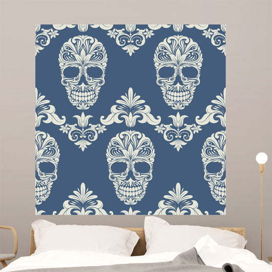Skull Swirl Decorative Pattern Wall Decal