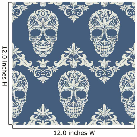 Skull Swirl Decorative Pattern Wall Decal