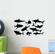 Shark Silhouettes Wall Decal Sticker Set