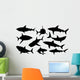 Shark Silhouettes Wall Decal Sticker Set