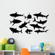 Shark Silhouettes Wall Decal Sticker Set
