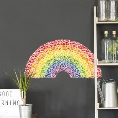 Fruit and Vegetable Rainbow Wall Decal shown on a wall