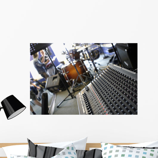 Mixer in Music Studio at Angle Wall Mural