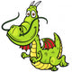 Vector illustration of Cartoon dragon Wall Decal