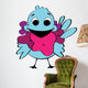 Blue Sparrow Wall Decal