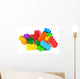 Toy colorful plastic blocks isolated on white Wall Mural