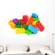 Toy colorful plastic blocks isolated on white Wall Mural