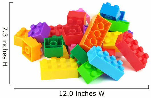 Toy colorful plastic blocks isolated on white Wall Mural