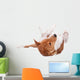 Pranksome Red Basenji Isolated on White Background Wall Decal