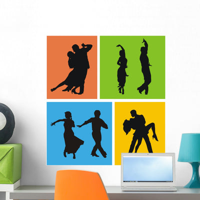 Dancers American Latin Dances Wall Mural shown on a wall