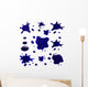 Ink blot collection isolated on white Wall Decal