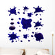 Ink blot collection isolated on white Wall Decal