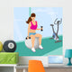 Beautiful Woman Exercising with Wall Decal