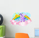 Cute Pegasus in the Sky with Sun and Rainbow. Wall Decal
