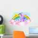 Cute Pegasus in the Sky with Sun and Rainbow. Wall Decal