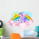 Cute Pegasus in the Sky with Sun and Rainbow. Wall Decal