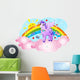 Cute Pegasus in the Sky with Sun and Rainbow. Wall Decal