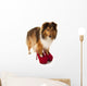 Portrait of Dog Wearing High Heel Shoes Wall Decal
