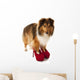 Portrait of Dog Wearing High Heel Shoes Wall Decal