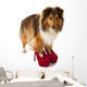 Portrait of Dog Wearing High Heel Shoes Wall Decal