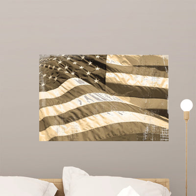Old American Flag shown on a wall