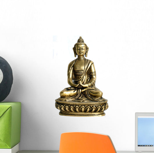 Bronze Sculpture of Buddha on Display Wall Decal
