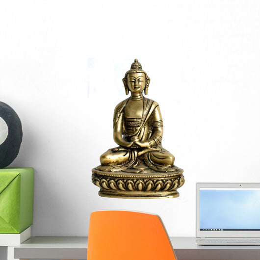 Bronze Sculpture of Buddha on Display Wall Decal