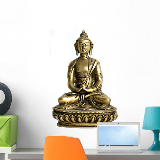 Bronze Sculpture of Buddha on Display Wall Decal