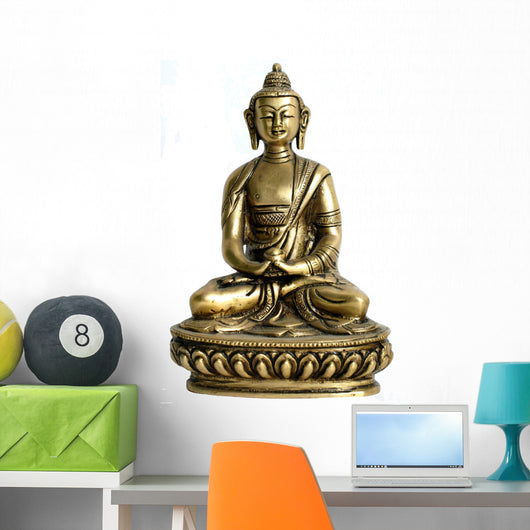 Bronze Sculpture of Buddha on Display Wall Decal