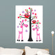 animals giraffe owl love greeting Wall Mural