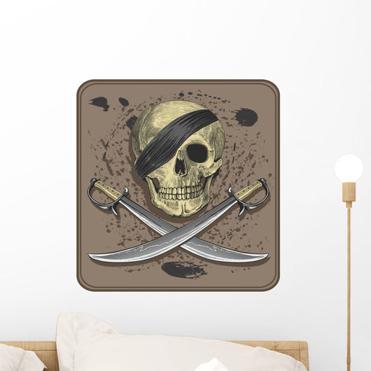 Pirate Skull with Swords (jolly Roger) Wall Decal